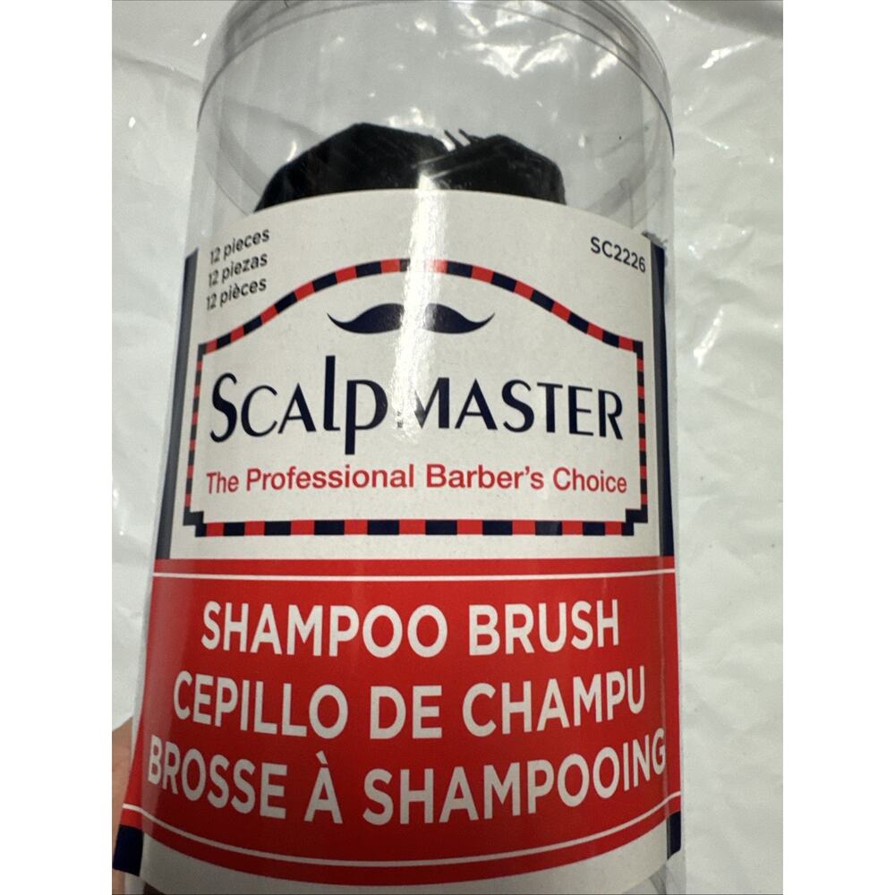 BR-02074 BARBER BEAUTY SALON SCALPMASTER SHAMPOO MASSAGE HAIR HEAD BRUSH 12PC